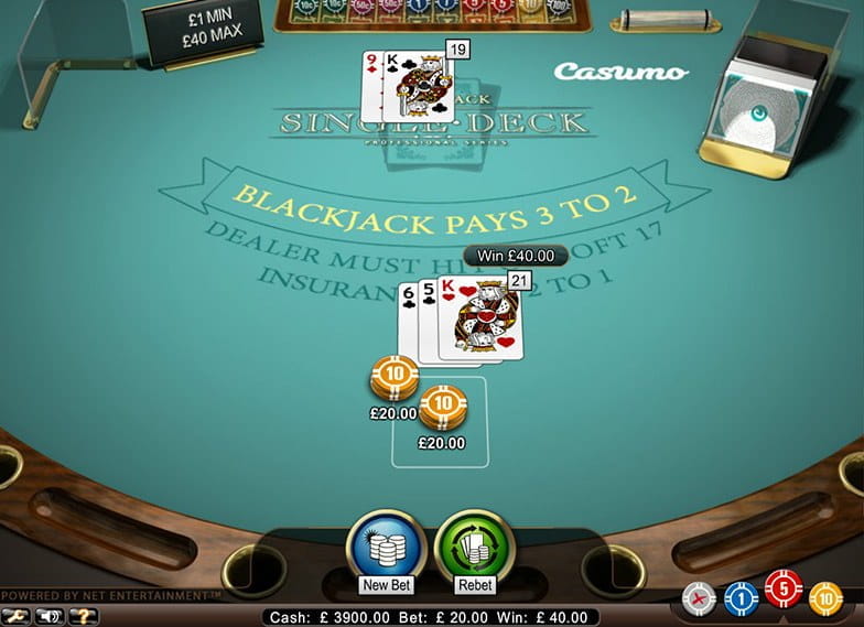 House advantage single deck blackjack poker